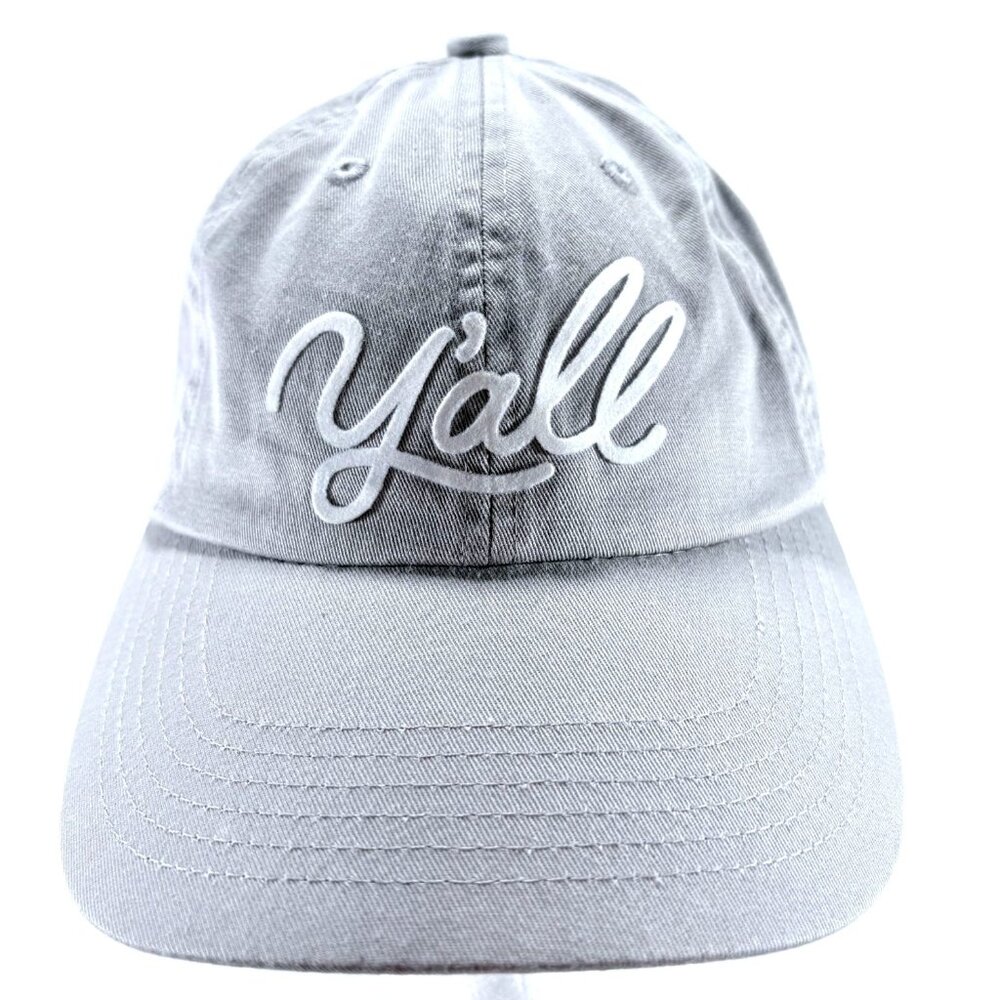 Frankie Jean Y'All Cursive Textured Lettering Strapback Buckle Baseball Hat